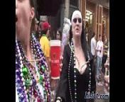 These babes like to party from mardi gras boob kiss man