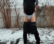 Watch Me Piss My Goodnites PullUp In The Snow from big in pullups