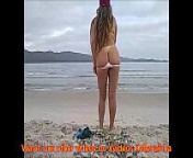 my wife gets naked on the public beach for some change real amateur slut - complete in red from nude beach tiny bo