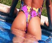 Round Ass Teen Wearing Wet See-Through Bikini! Puffy Nipples! from teriana jacobs see through nipples youtube
