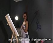 Busty redhead painting chick fucked hard from bigtit doghter fucking hard full