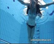 Cute Umora is swimming nude in the pool from boys swimming pool bathing