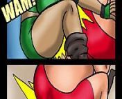 Big tit Superheroine takes two huge cocks (Comic) from telugu heroin duke