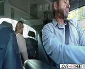 LoveHerFeet - Gorgeous Asian Hottie Sharon Lee Rides Her Driver's Giant White Cock from uber driver asian