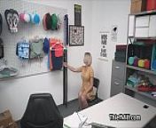 Officer drills big tit MILF hard at his office from mom is at the store