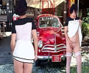 Double Regina Noir. A pretty lady in a short dress shows a striptease. Pussy and ass. from retro nudist family nude