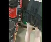 Wife up skirt at lows using her phone. from no panties up skirt at supermarket public pussy butt plug flashing