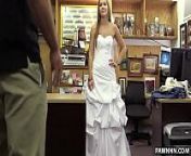 Sexy Blonde Pawns a Wedding Dress - XXX Pawn from soprxxxan wed cam sex