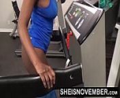 Walking Naked Bubble Butt Ebony Babe Getting Fit Inside Public Gym Msnovember HD Sheisnovember from nudetits