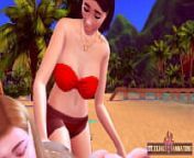 My Girlfriend Has No Shame. Lesbian Sex on the Beach - Sexual Hot Animations from hot na hot