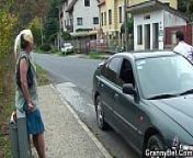 Old granny gets picked up and fucked from street grandma mom