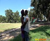 AFRICAN COUPLE BUSTED OUTDOORS IN PUBLIC PARK!!! from pakistan real outdoor park sex scan