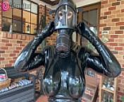 Latex Alien Trying Out Fetish Gas Masks from gas mask fetich