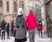 Delicious blonde gets invited to private photo shoot from street shooting