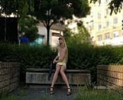 Flashing pussy to strangers outdoor. Upskirt in public. from lara k