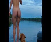 Adventurous blonde jumps off of a boat fully nude into a lake from michelle botes nude picamil fuck aunty