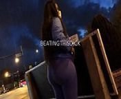 ROUND BUBBLE BOOTY IN PURPLE SWEATS AND BBW BUDDY MONSTET AZZ JIGGLING LIKE CRAZY from crazy monster cockmrpali d