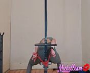 Gym bondage muscle girl struggles to excape from womens duct tape bondage