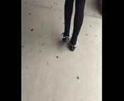 vouyer thick big bubble butt booty classmate candid ass jiggling while walking from fat leggings
