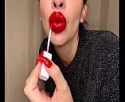 Oral com batom vermelho from lips blowjob