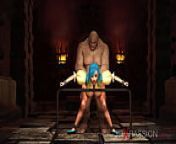 Beautiful female elf gets fucked by the big ogre in the dungeon from extreme 3d gir