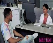 Ebony doctor has her mouth filled with hot cum after fucking from doctors fuck