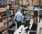 Security guard fucks two at office from security officer