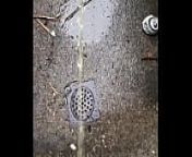 Pissing in the outside drain from when a pee outside in india