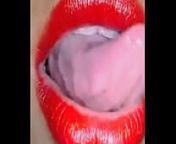 horny play with her lips from joi lips