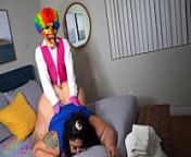 Crystal Blue 420 Gets her back blown out my Gibby The Clown on her Husbands bed from bbw back
