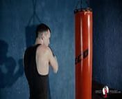Naked boxer guy masturbating after workout in gay boxing porn from porn gay se