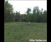 Innocent teen Kitty flying her kite from skirt fly pussy flash