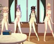 MMD R18 G e n sh i n 1 m p a c t Barbara Keqing Hutao Jean Sexy Dance Ghost Dance from h p 1