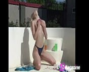 Topless Rubbing! Pool May Be Empty But Teen Ana Fey Still Gets Wet! from amp grls sex vide