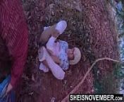 Cheating On My Wife With Her Fertile Step Daughter Outdoors In The Woods On Ground Behind Her Back, Panties Yanked Off, Young Cute Ebony Babe Sheisnovember Ebony Pussy Fucked Missionary On Grass, Hardcore Sex Pushing Her Legs Up by Msnovember from no panty african expose her puss