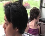 Hot ass babe sucking in public bus from dick touch in bus crowd