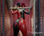 Harley Quinn shaking her bubble booty from harley quinn lookalike gets naked on tiktok with the wap