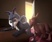 fox has fun with a dragon from dragon animation