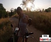 Sexy amateur Thai teen Cherry fucked by a big white cock on a bike outdoor from bike outdoor sex video