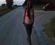 Vannah does The Walk from truck nude