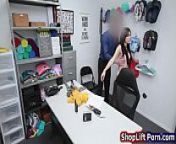 A female thief banged by store officer from thief female body swap