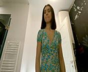 Hot Tight Pussy College Girl is a Babysitter and likes to walks around No Panties in her Summer Dress from white tights walk