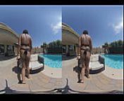 Ebony Teen dancing poolside in VR180 5k - More at MyEroticVR from am more