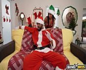 Santa&rsquo;s Giant Dick from white guy gets his gigantic cock deepthroated by a milf and cums inside her mouth