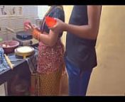 Desi hot milf of neighbour gets fucked by young boy in the kitchen from big boobs of desi milf fondled and pussy fingered after sex mms