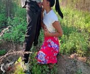 Doggystyle creampie with blowjob in nature from a girl in a dress - Angelya.G from anak kecil sez