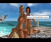 Two foxy 3D cartoon hotties suck and fuck on the beach from cartoon tinker bell