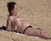 Beautiful busty pregnant topless at the beach 05 from naturistin strand 05