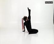 Hot gymnast with braids Lola Kauchuk dressed in latex from latex lola noir