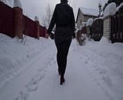Big ass under a short dress outdoors on a public snowy street. Voyeur watches curvy MILF in pantyhose. Amateur fetish. PAWG. from pantyhose booty call cumshot all over my nyloned ass and make me squirt boy